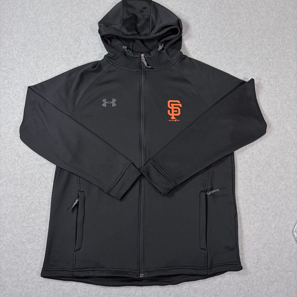 Under Armour SF Giants Full Zip Hoodie Black Mens Large UM7300 MLB ColdGear